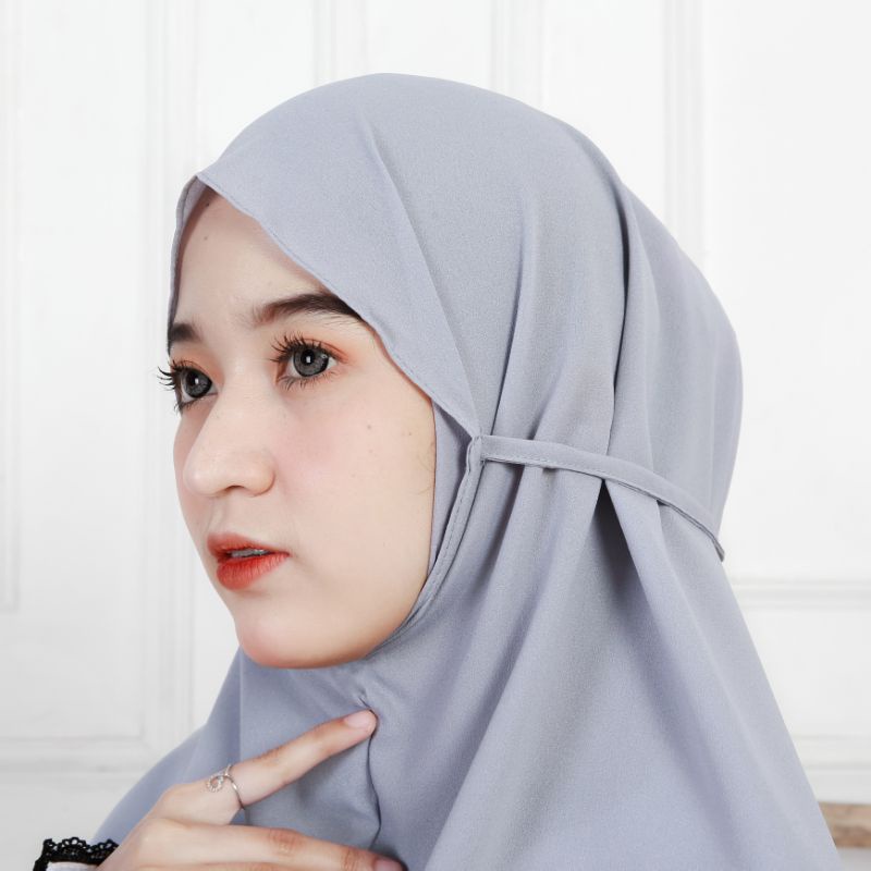 Jilbab Instan Bergo Bahan Diamond Italiano Tanpa Ped Dengan Tali Polos Terbaru Kekinian