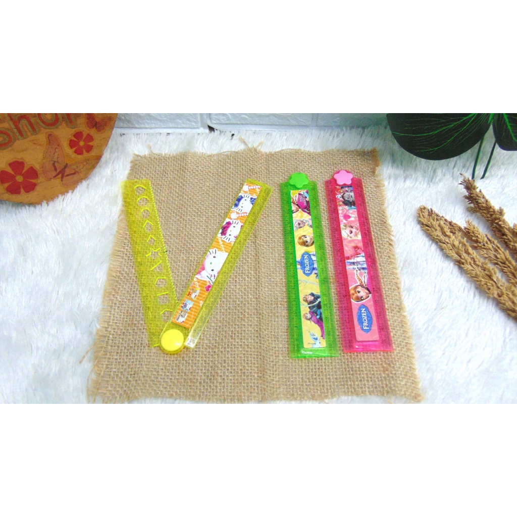 

PGRS-LIPAT ECER 1PCS Penggaris Lipat 30cm Bahan Plastik Akrilik Untuk Stationery Anak Motif Warna Random