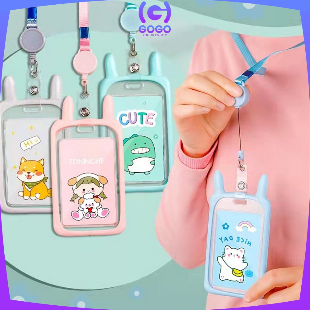 GOGO-C324 Name Tag ID Card Holder Gantungan Kartu Nama Atau Panitia Motif Kartun / Tali ID Card Nama / Gantungan Tali Kartu Akses Kantor MRT Busway Lanyard