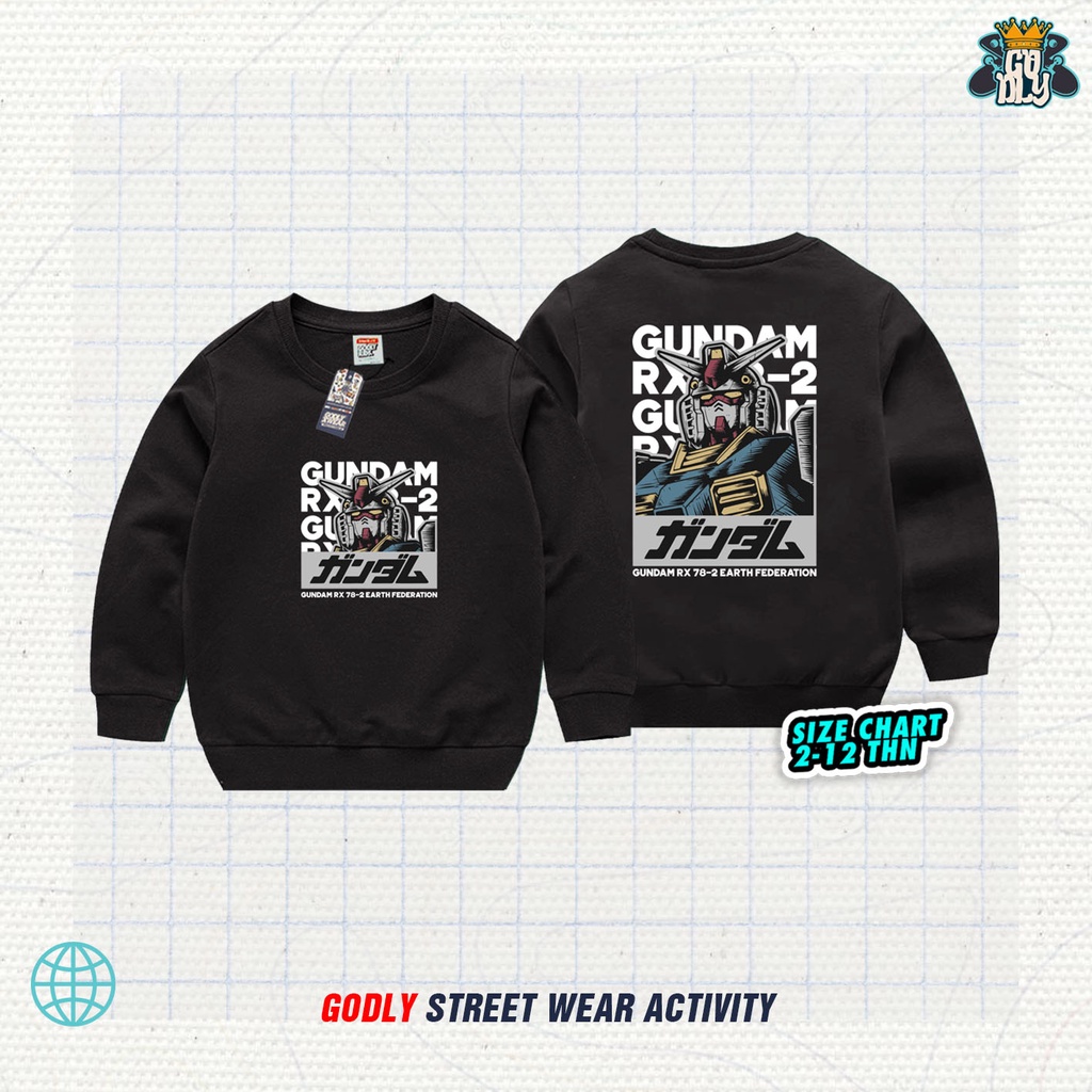 Sweater Anak Motif Gundam Bahan Tebal Usia 1-12Thn Cod Bayar Ditempat Godly.Xwear