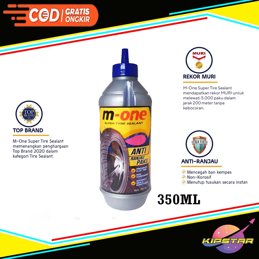 CAIRAN ANTI BAN BOCOR M-ONE / CAIRAN BAN TUBELESS M-ONE 350ML SUPER TYRE SEALANT / M-ONE 350ML
