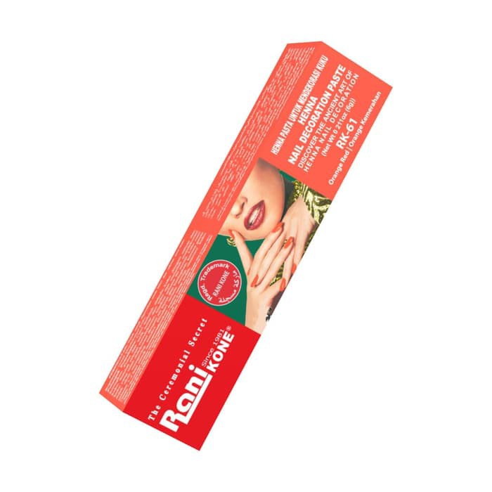 Henna Kuku / Pacar Kuku Halal Kutek Arab Rani Kone 61 Nail Decoration Paste Orange Red 6gr