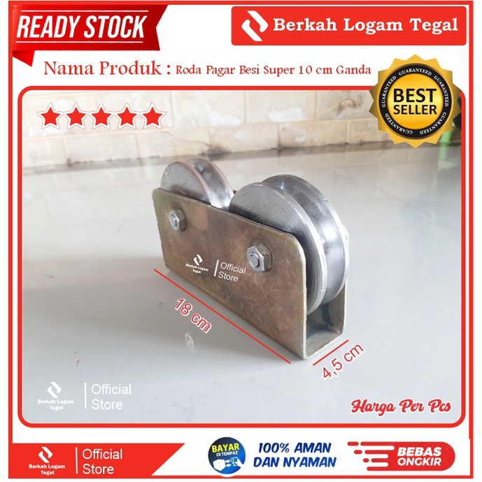 Roda Pagar 10 cm Super Ganda Besi Roda Double
