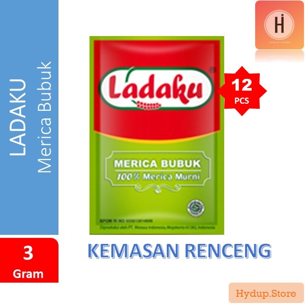 

Ladaku Merica Bubuk Renceng isi 12 Sahset Kemasan 3 Gram