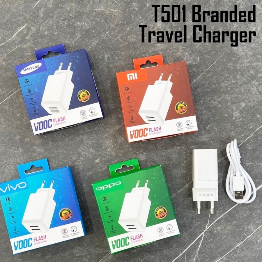 Charger Casan Vooc Mini 4A Branded Flash Charge 2 USB Kabel Micro usb