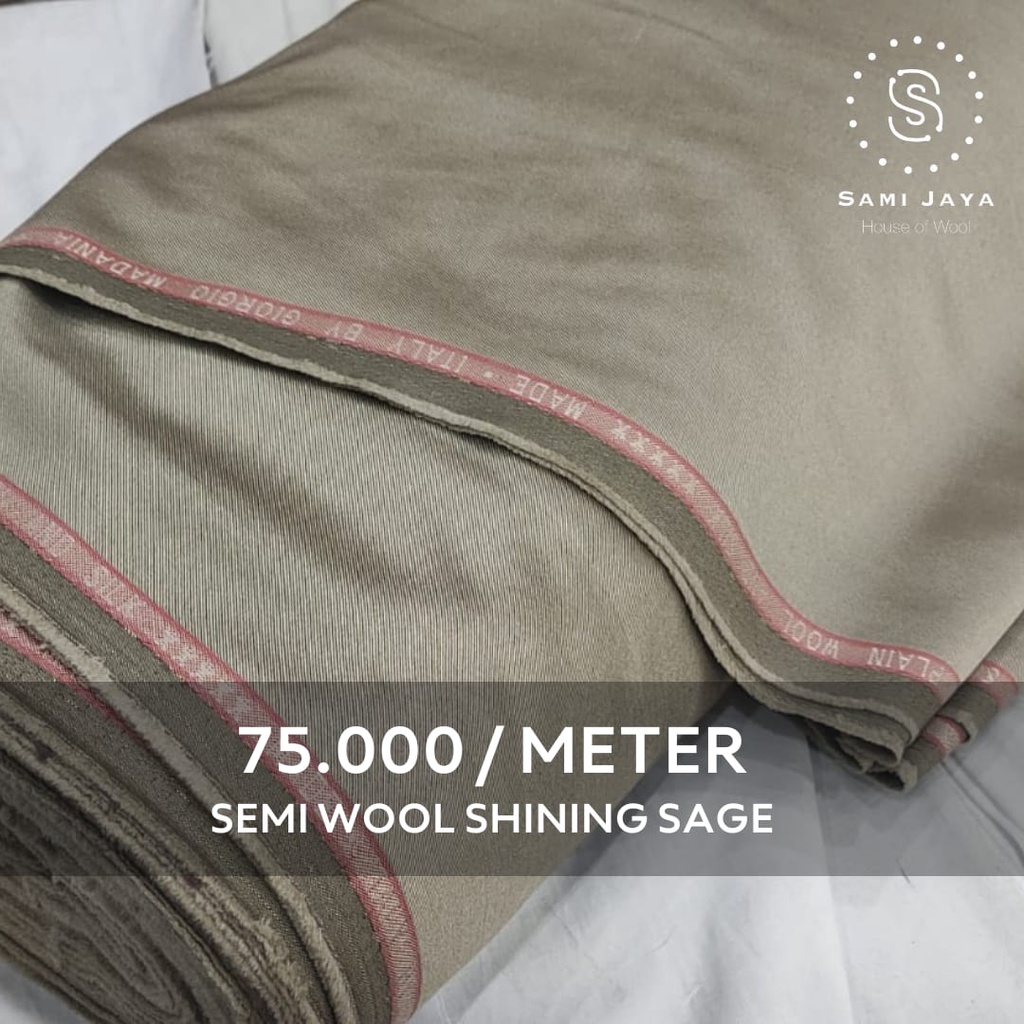 Kain Bahan Jas & Celana Wedding Semi Wool Shining Sage