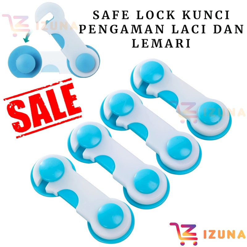[IZUNA] 3M Adhesive Child Lock Kunci Pengaman Laci Lemari Kulkas dan Lemari