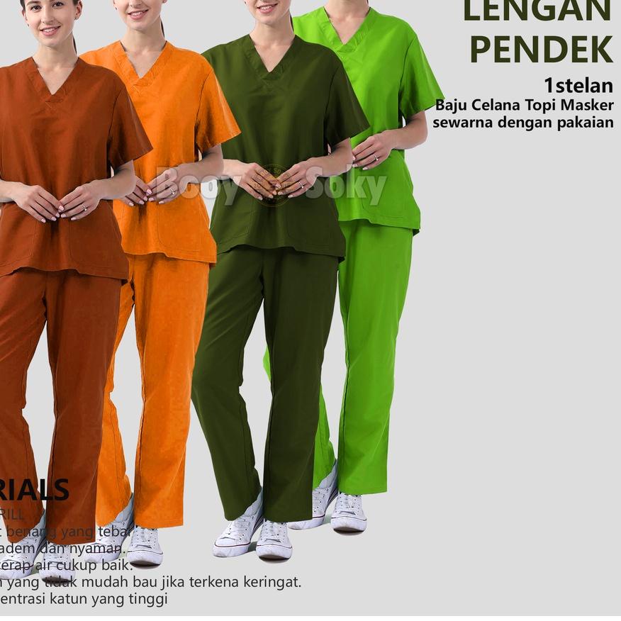 COD | FG2 | Baju Ok / Baju Oka / Baju Seragam Perawat / Baju Medis Lengan Pendek