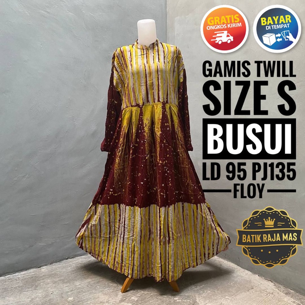 Gamis Syari Wanita Remaja Dewasa Rayon Twill Ori Pekalongan Busui Friendly Resleting Depan Motif Bat