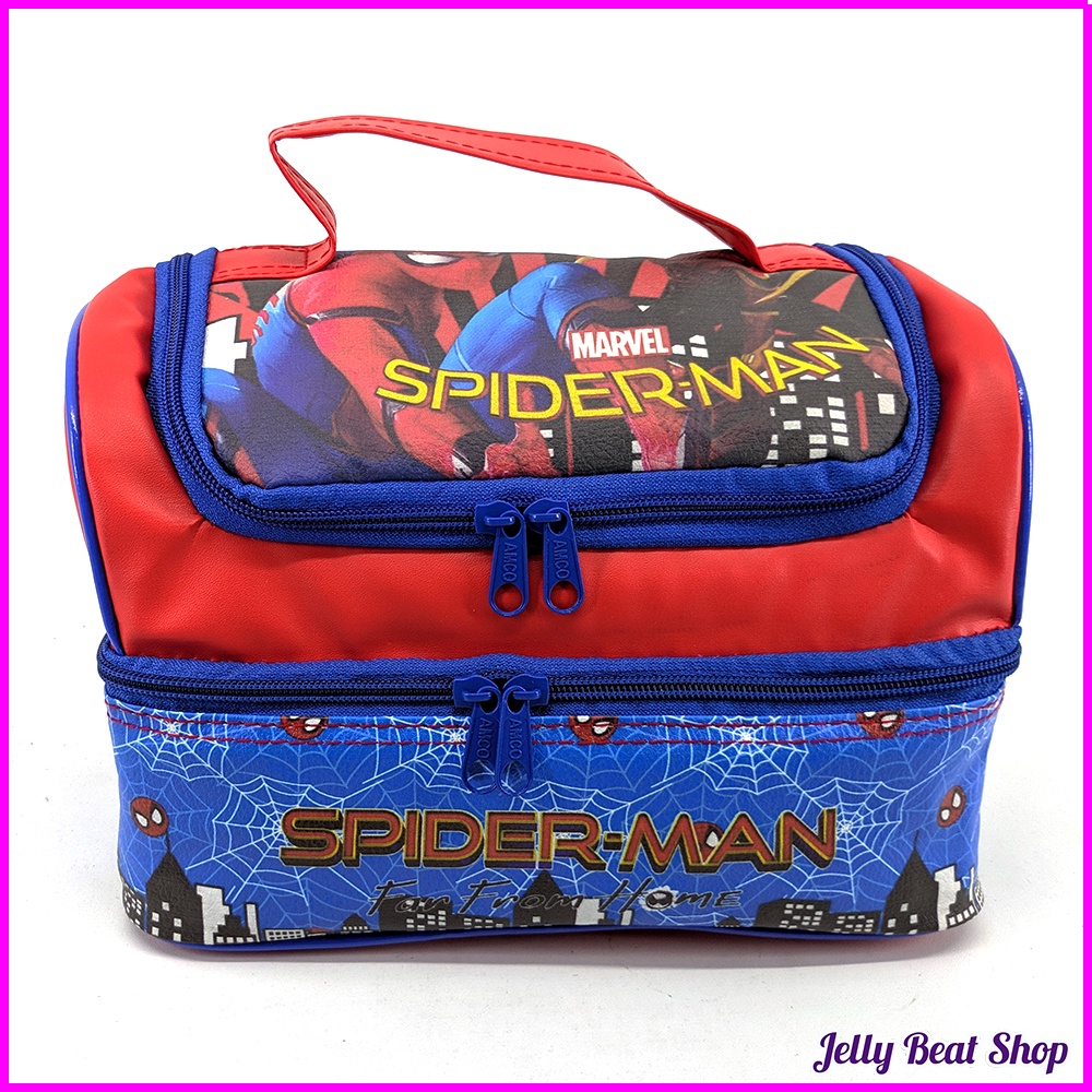 Tas Susun JUMBO Spiderman Merah Model Smiggle / Bag Lunch Box Aluminium Foil Premium