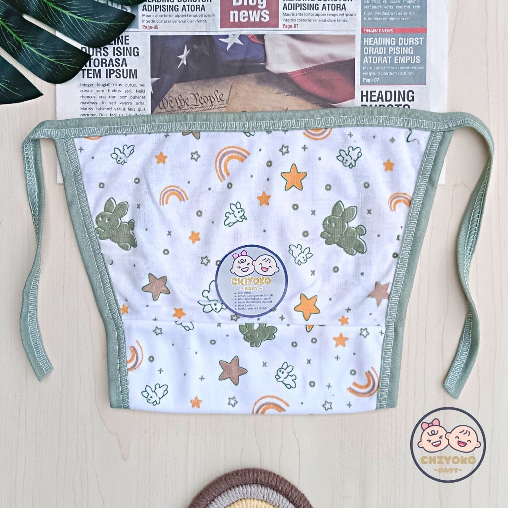 6 Pcs / 12 Pcs Popok Tali Bayi Baru Lahir Double Kain Serian HIJAU Chiyoko Baby