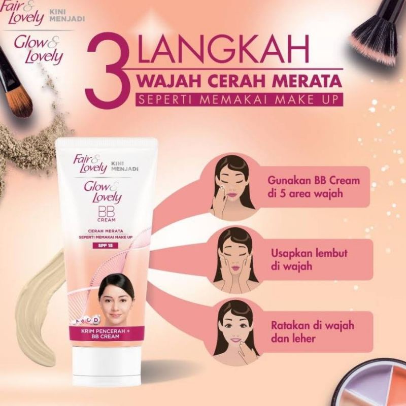 Fair &amp; lovely glow multivitamin cream 23gr dan besar 46gr  exp 2024