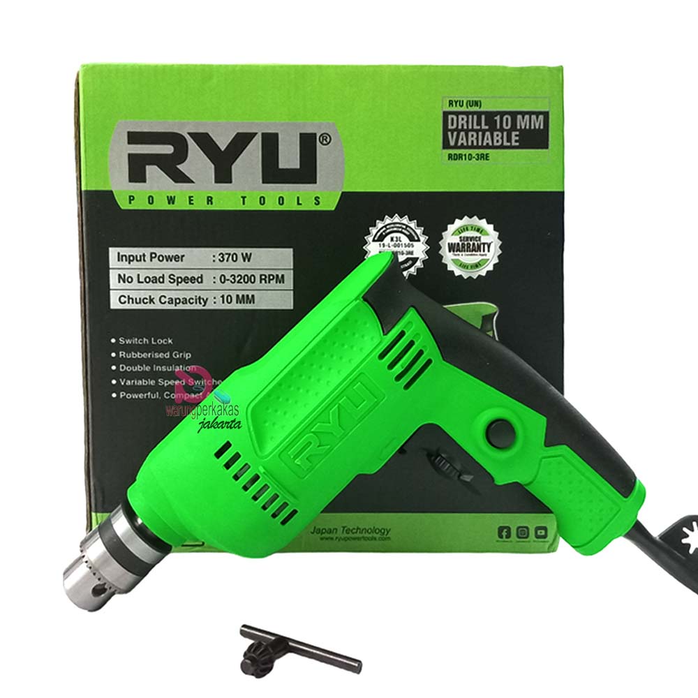 Electric Drill RYU RDR10-3RE - Mesin Bor Listrik 10mm - Bor Kecil - Bor kayu