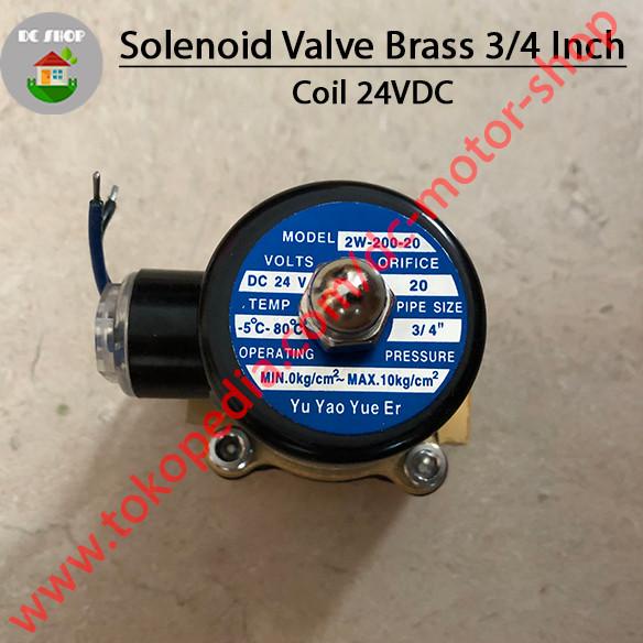Solenoid Valve Kuningan Brass 3/4 Inchi Normally Closed 12V/ 24V/ 220V dc-motor90 Buru Order