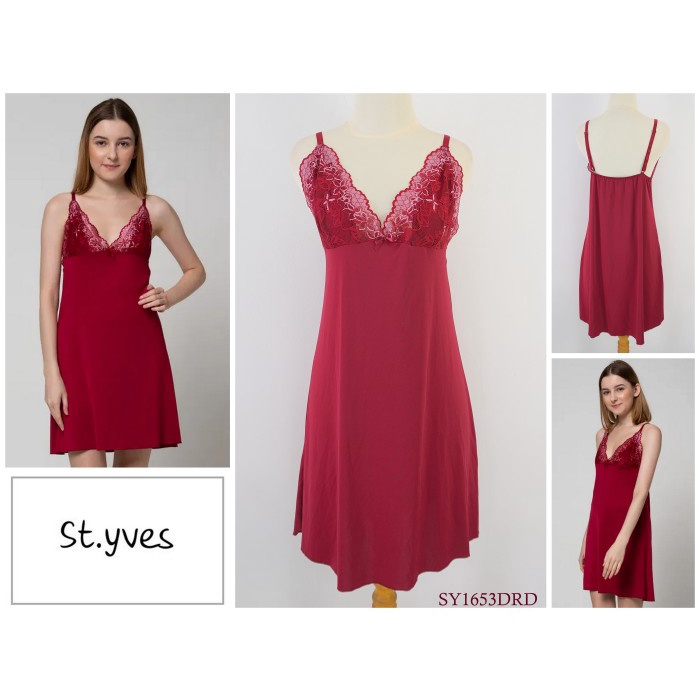 Dress Lingerie Wanita Brukat Renda St Yves/Baju Tidur Sexy Premium Sy1653Drd