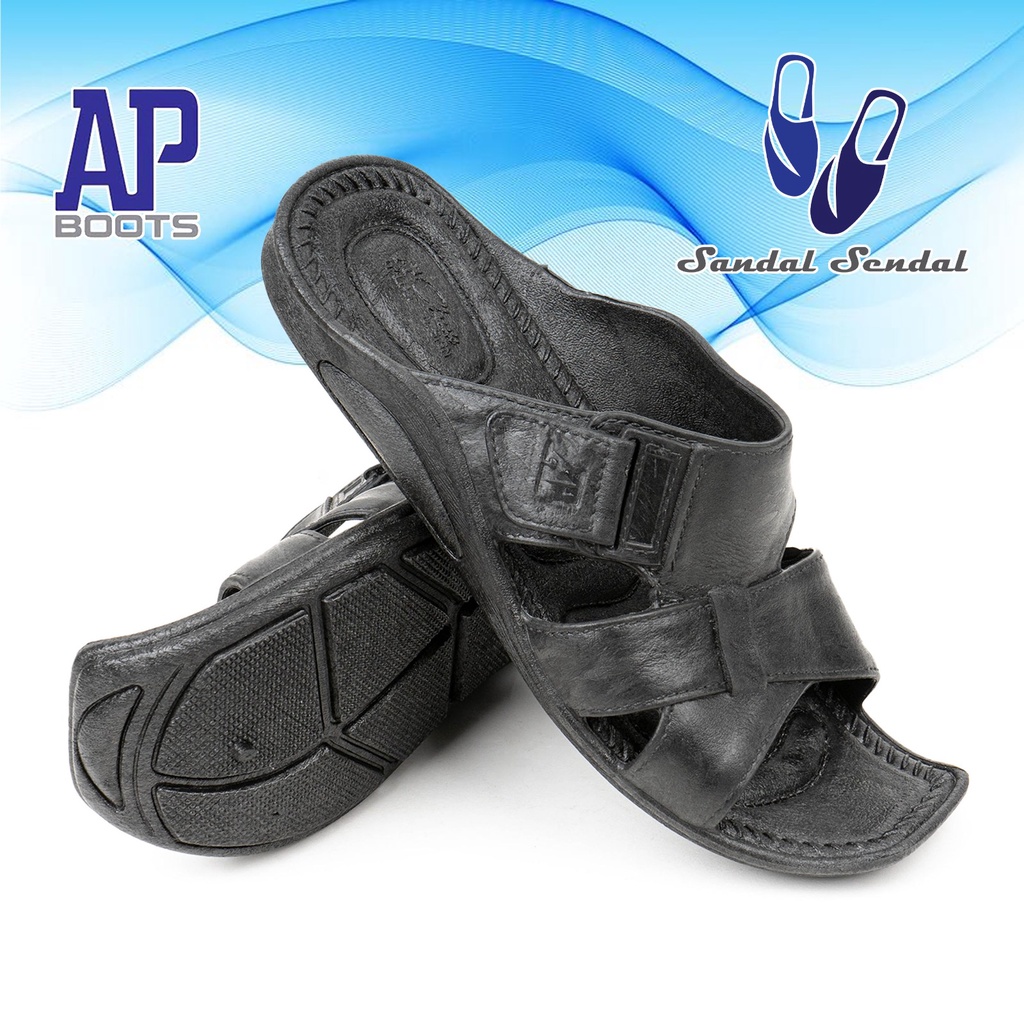 Sandal Slop Pria AP 989 Hitam - Sandal Slide