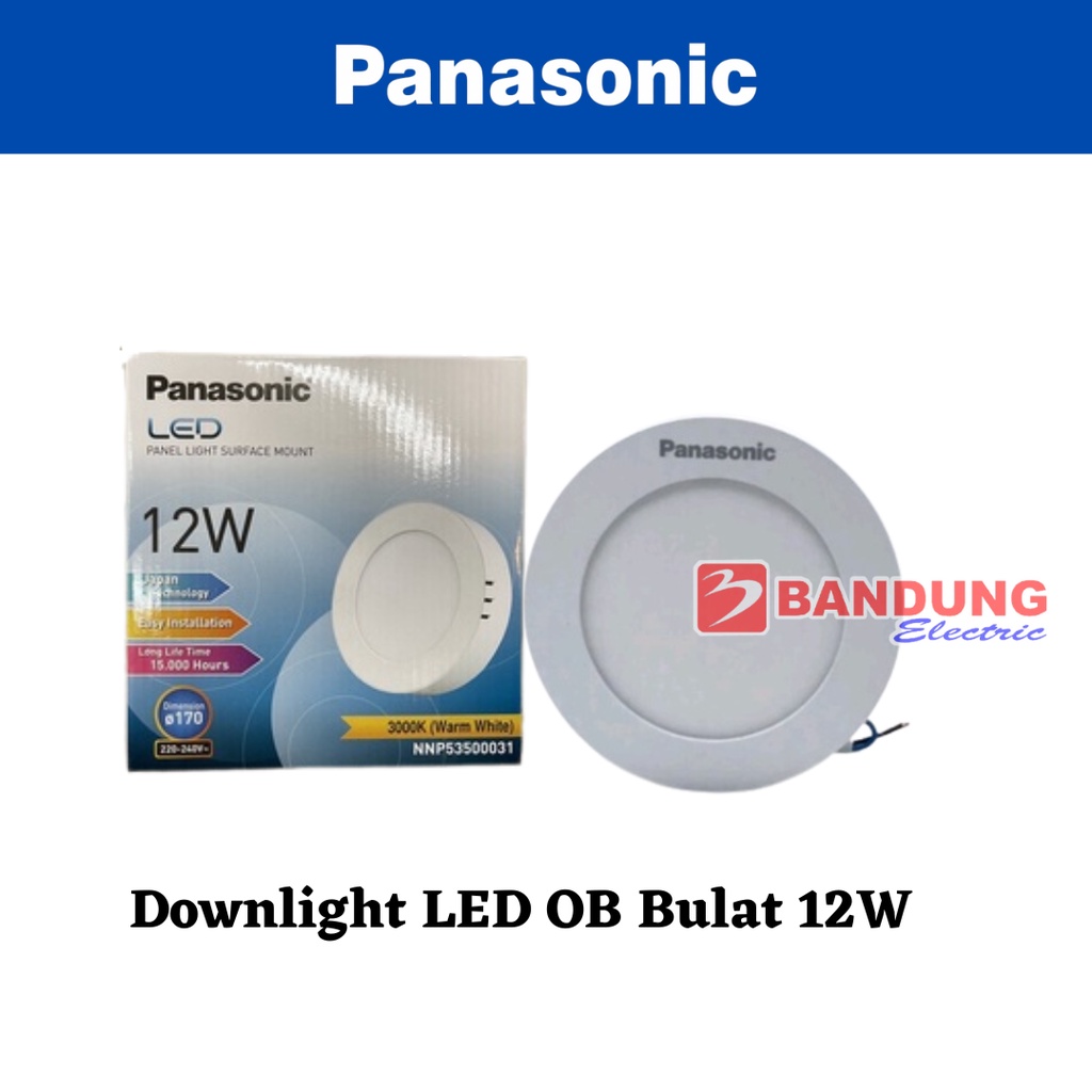 Downlight LED Outbow Bulat Tempel 12W Panasonic