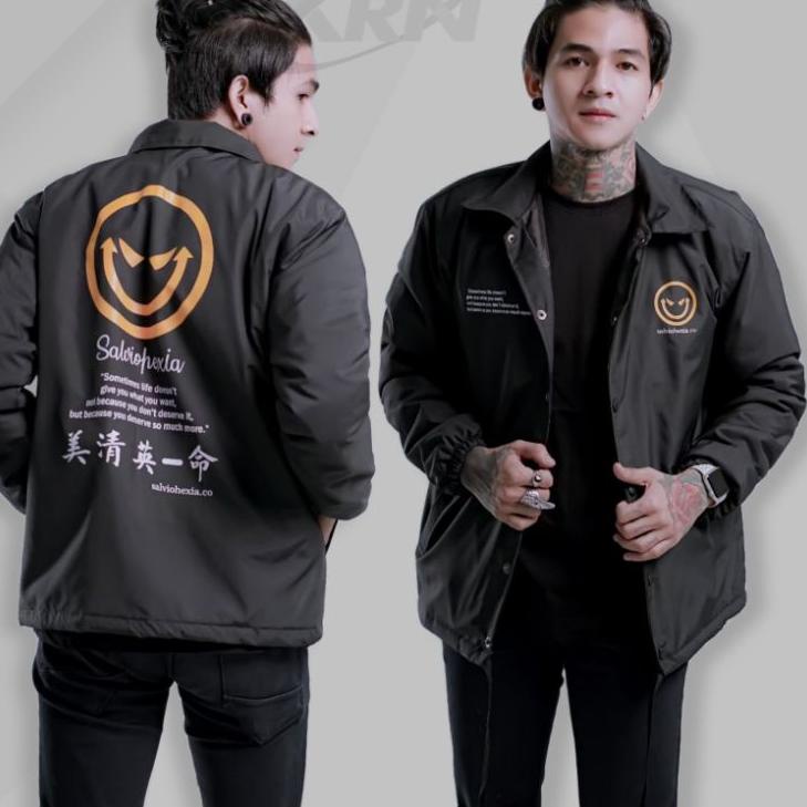 7NAY5-D Jaket Coach Pria Motif Tokyo Bahan Parasut Jeket Sablon Japan Korean Windbreaker Kancing Uni