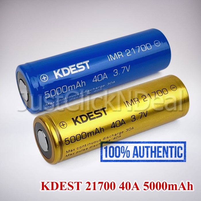 BATERAI 21700 KDEST BIRU 40A 5000MAH AUTHENTIC