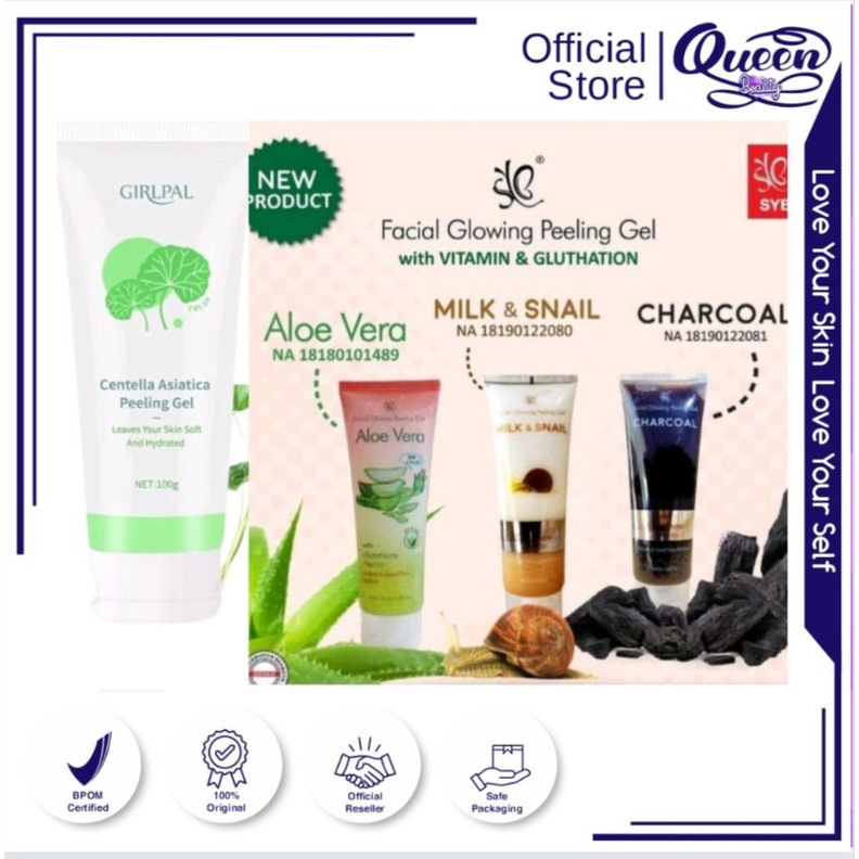 SYB facial glowing Pelling gel Aloe Vera,snail,charcoal
