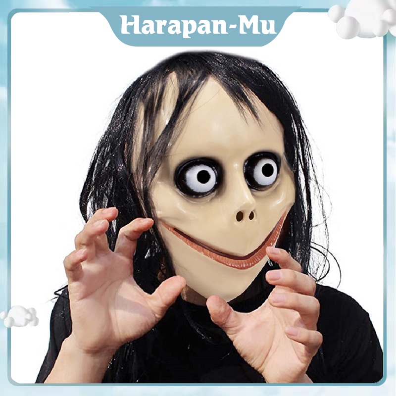 Topeng Momo/Topeng Hantu Halloween Seram Rumah Hantu Prank Cosplay Mask