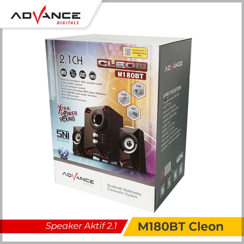 Advance Speaker Aktif Multimedia 2.1 Bluetooth Subwoofer M180BT CLEON