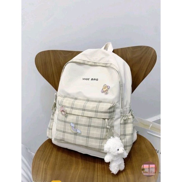 SPESIAL PROMO 7.7 - Backpack Multifungsi - Tas Ransel Wanita Back to School Korean Backpack Perempuan Sekolah Stylish - 24C