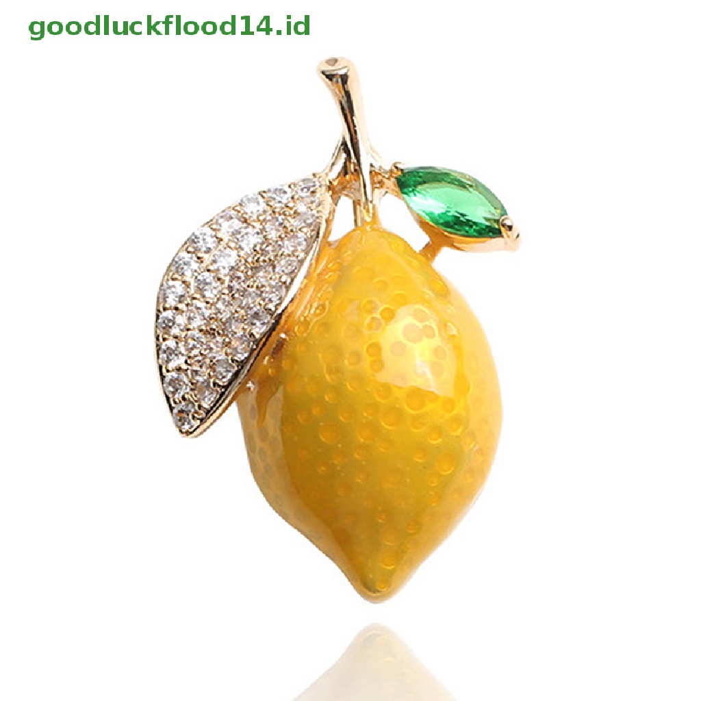 [GOOGFOUR] Enamel Kuning Lemon Bros Untuk Wanita Pesta Pernikahan Causal Brooch Pin Hadiah [TOP]