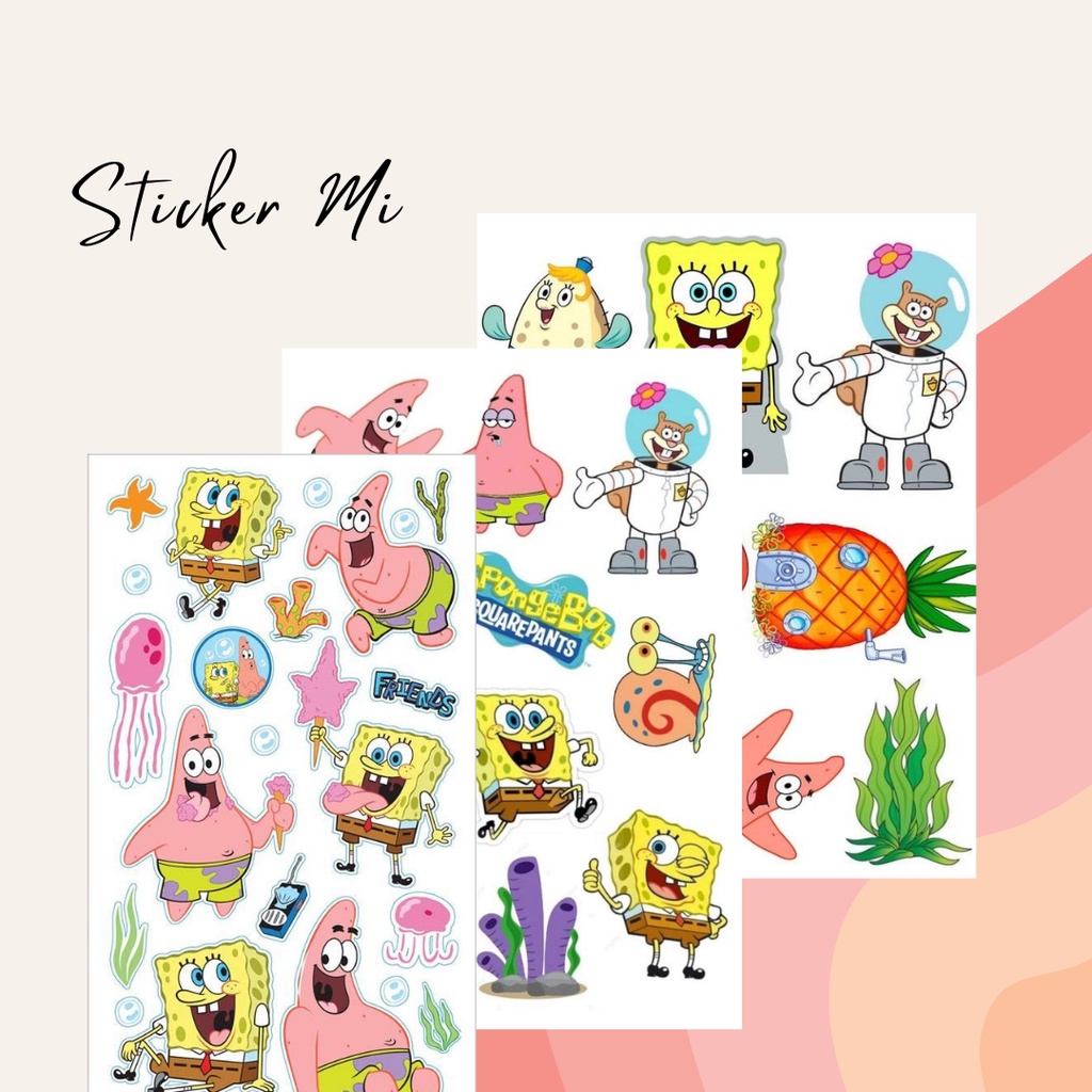 

[SPONGEBOB] STIKER AESTHETIC ANTI AIR GLOSSY 135 GSM