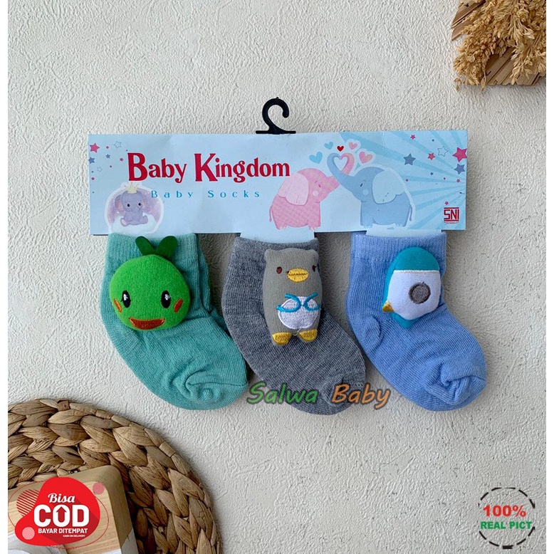 Isi 3 PCS Kaos Kaki Bayi Baru Lahir Karakter Boneka Timbul Laki Laki Perempuan Usia 3-12 Bulan Anababy