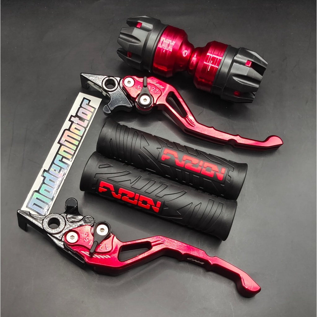 Handgrip Fuzion+jalu as+Handle variasi CNC Ninja 250 Ninja 250 fi Ninja RR KLX CRF CBR CB CBR 150 CBR Facelite KLX 150 D-Tracker Vario 160 Mx king