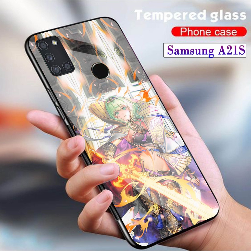 Softcase Glass Kaca SAMSUNG A21S - Case Hp Pelindung Handphone SAMSUNG A21S [ A76]