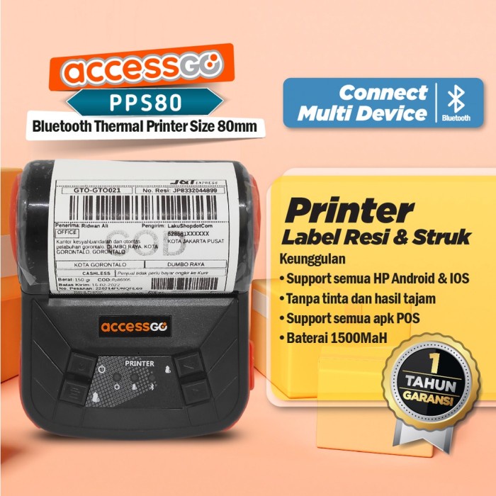 Printer Thermal Resi ACCESSGO PPS80 Printer Pocket Thermal 80MM