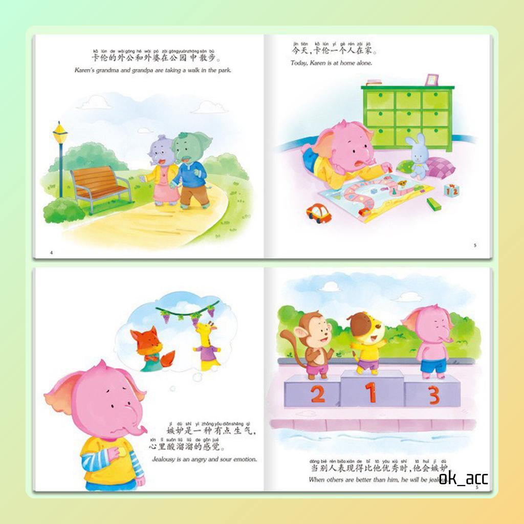 A Story Anak Belajar English Mandarin Scan QR Code Bilingual cover warna buku book