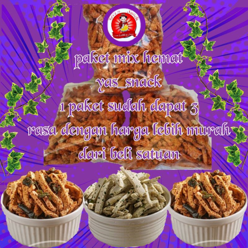 

Mix basreng daun jeruk pedas enak isi 3 ukuran 250 gram renyah gurih cemilan para sultan