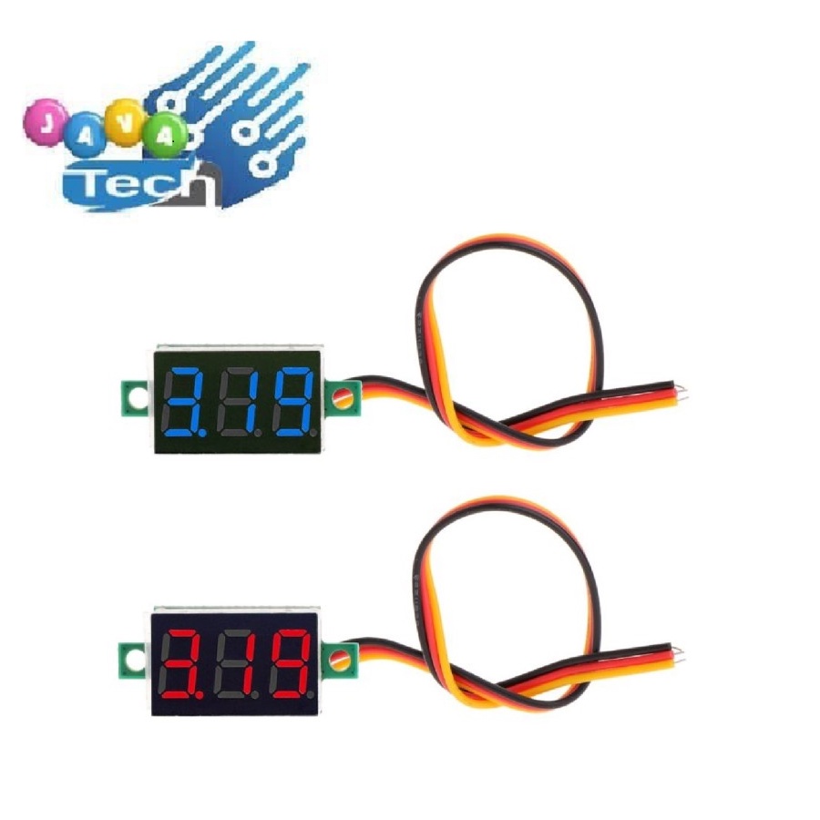 Voltmeter 0.36 Inch Merah 3 Digit 3 Kabel 0-100V DC