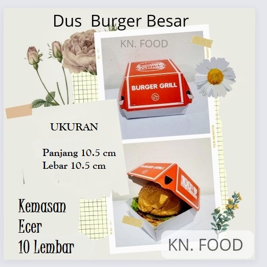 

Dus Burger Besar Ecer / Kemasan Burger Besar Ecer 10Lembar uk10.5x10cm