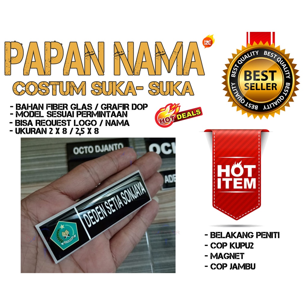 

PAPAN NAMA / NAMETAG /PAPAN DADA