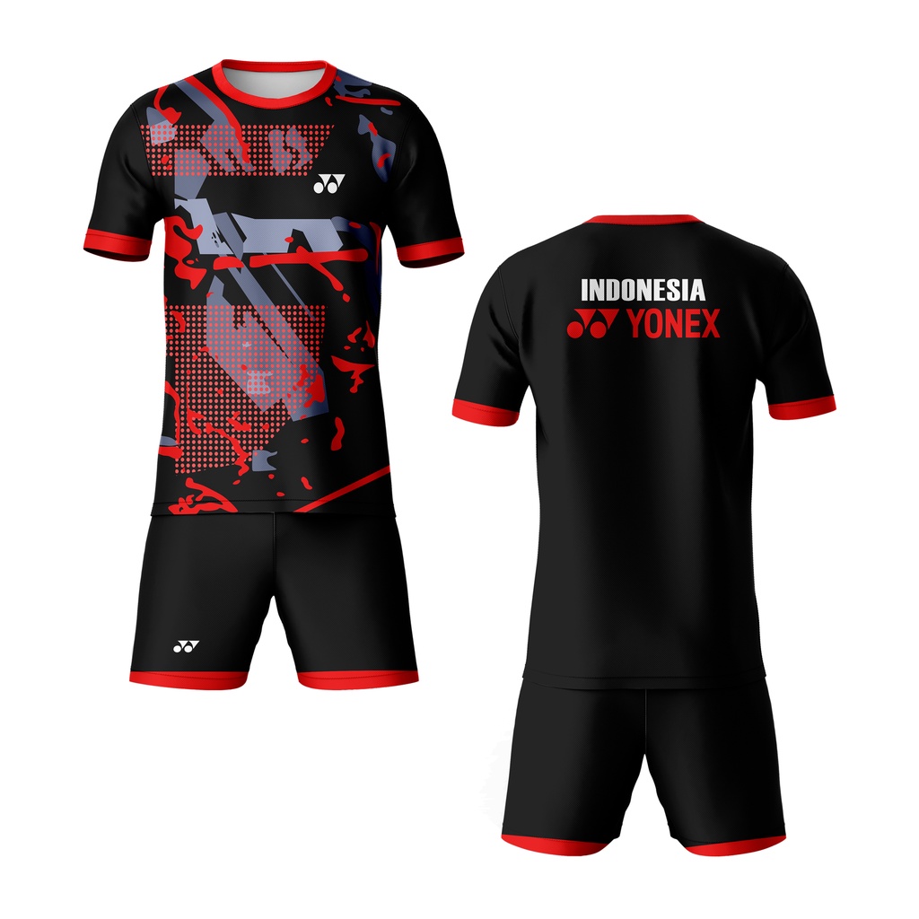 Kaos Baju Jersey Olahraga Badminton Abstrak 06 Full Printing Custom