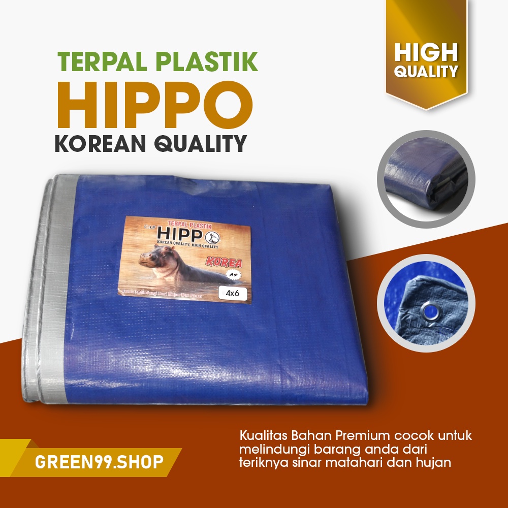 TERPAL HIPPO A3/A5/A8/A12/A15 /Terpal Plastik/ Terpal Tenda/ Terpal Truk Tutup Mobil Harga Per Meter