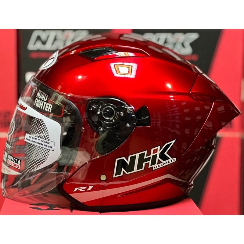 NHK HELM R1 MAX SOLID RED MAROON ORIGINAL DOUBLE VISOR REPLICA NHK S1 GP