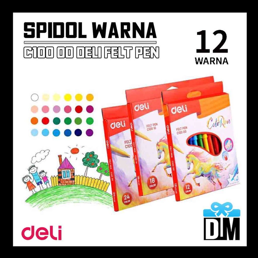 

Spidol Warna Warni 1 set 12 PC Mewarnai Menggambar Pelangi