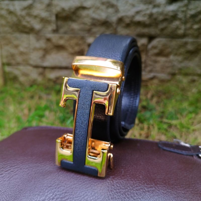 Sabuk Kulit Sintetis Kepala H | Ikat Pinggang Pria Rell Import