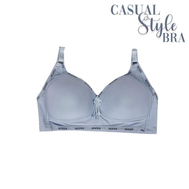 SOREX Casual Style Bra 17233 Busa Tipis Tanpa Kawat Kait 3 Cup Besar