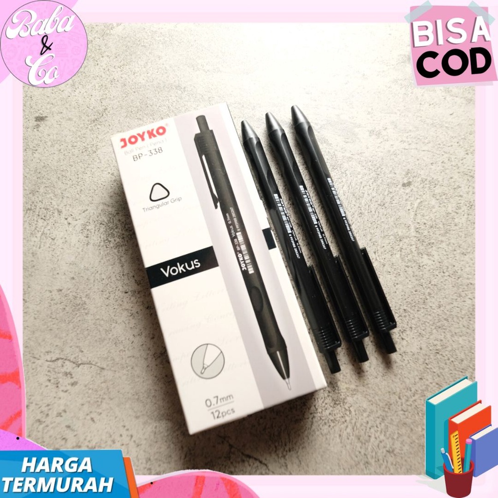 

PULPEN CETEK JOYKO 0.7 MM BP-338 PENA GEL HITAM MEKANIK PEN TINTA HITAM ALAT TULIS SEKOLAH KANTOR ATK MURAH BISA COD