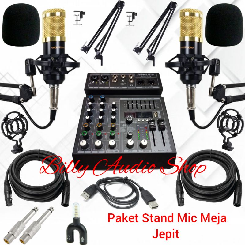 Paket Podcast 2 Orang Mixer Ashley Premium 4 Recording to PC