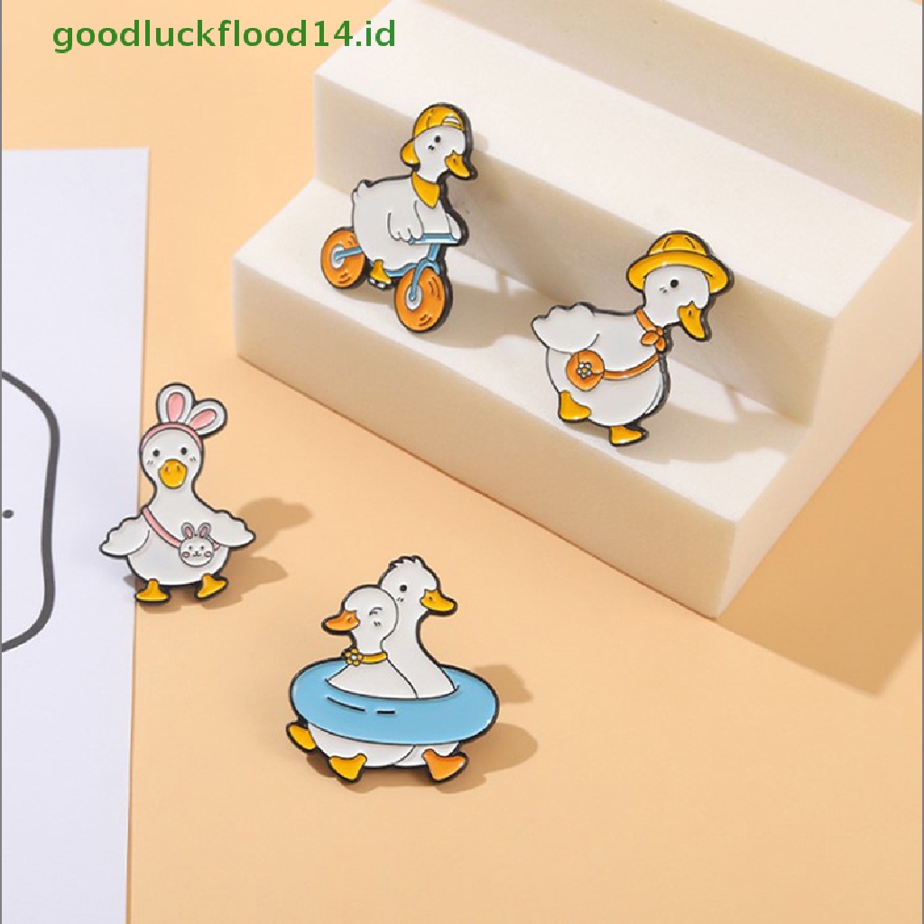 [GOOGFOUR] Hewan Yang Indah Enamel Pin Custom Bebek Angsa Belanja Berenang Bersepeda Bros Tas Kerah Pin Kartun Lucu Lencana Perhiasan Hadiah Untuk Anak [TOP]