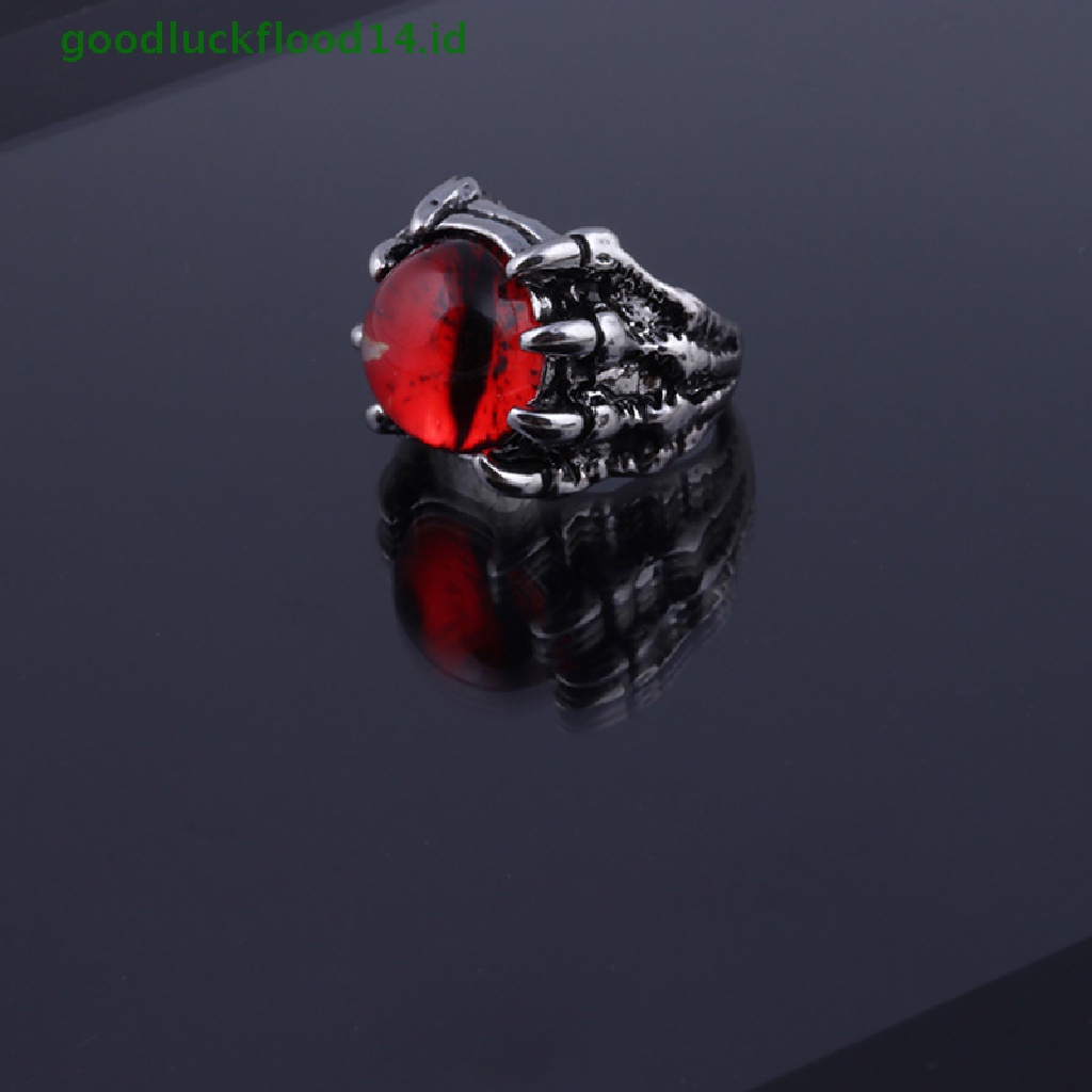 [GOOGFOUR] Retro Gothic Color Evil Eye Rings Untuk Pria Mendominasi Cakar Naga Vintage Pernikahan Aesthetic Hewan Cincin Hadiah Halloween [TOP]