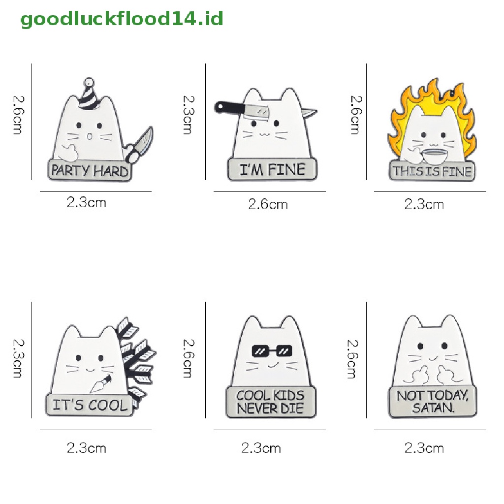 [GOOGFOUR] 1 Pcs Kreatif Trendi Kartun Kucing Kerah Bros Lencana Pin Denim Tas Hadiah Pria Wanita Fashion Perhiasan [TOP]