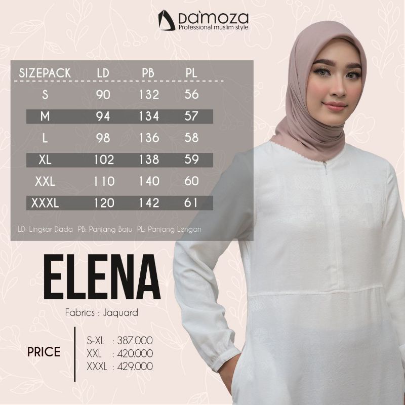 Couple Damoza Gamis Elena dan Koko Sadam White Putih